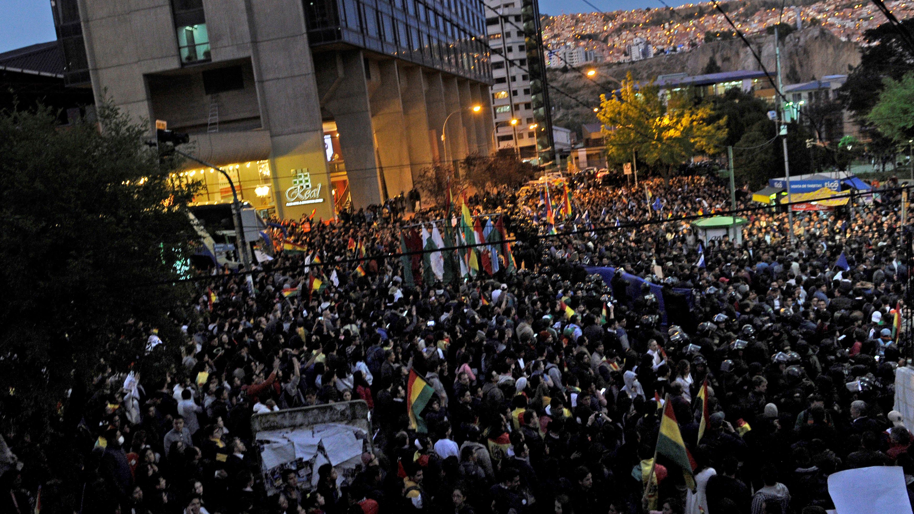 Manifestación opositora a Morales en La Paz (JORGE BERNAL / AFP)