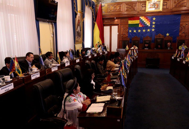 Foto de archivo. Vista de miembros de la asamblea del Senado en una sesión de la Cámara Alta en el edificio del Congreso en La Paz, Bolivia, 20 de noviembre, 2019. REUTERS/Manuel Claure NO RESALES. NO ARCHIVES.