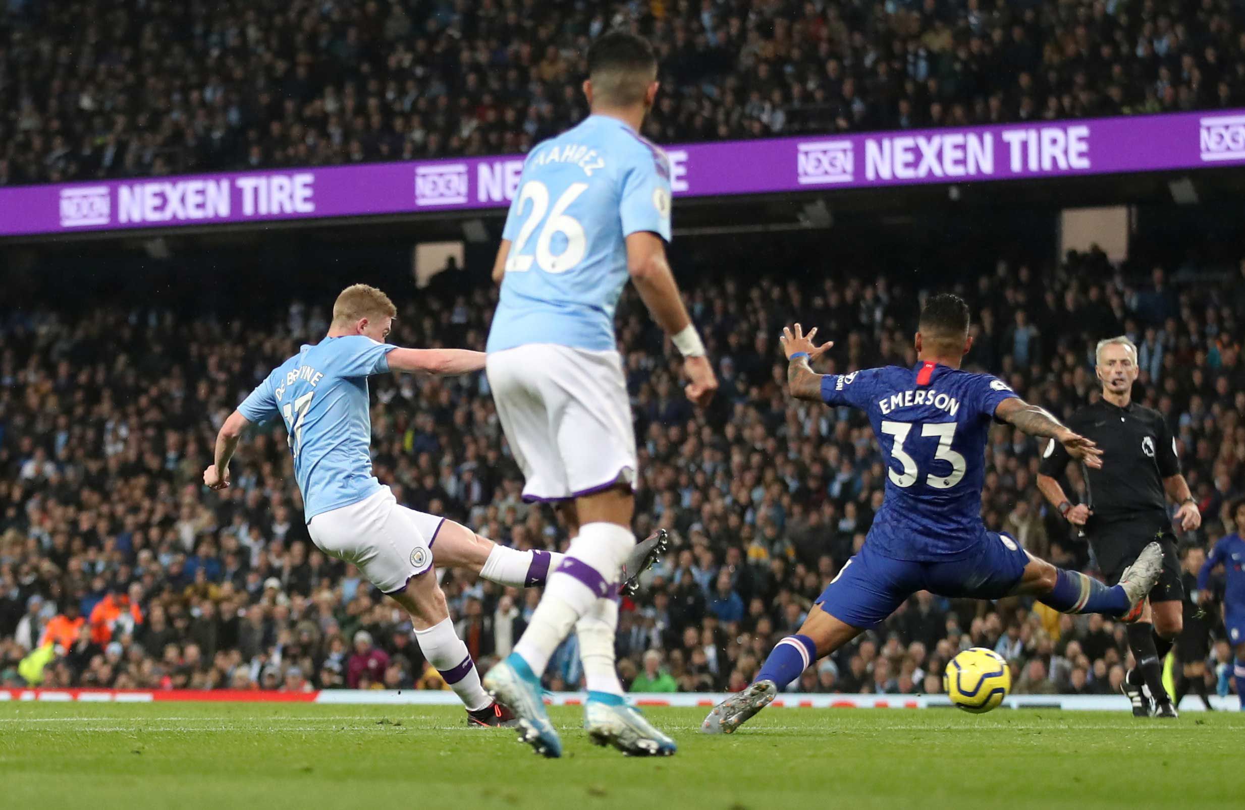 Kevin De Bruyne marcó el segundo gol del Manchester City ante el Chelsea (REUTERS)