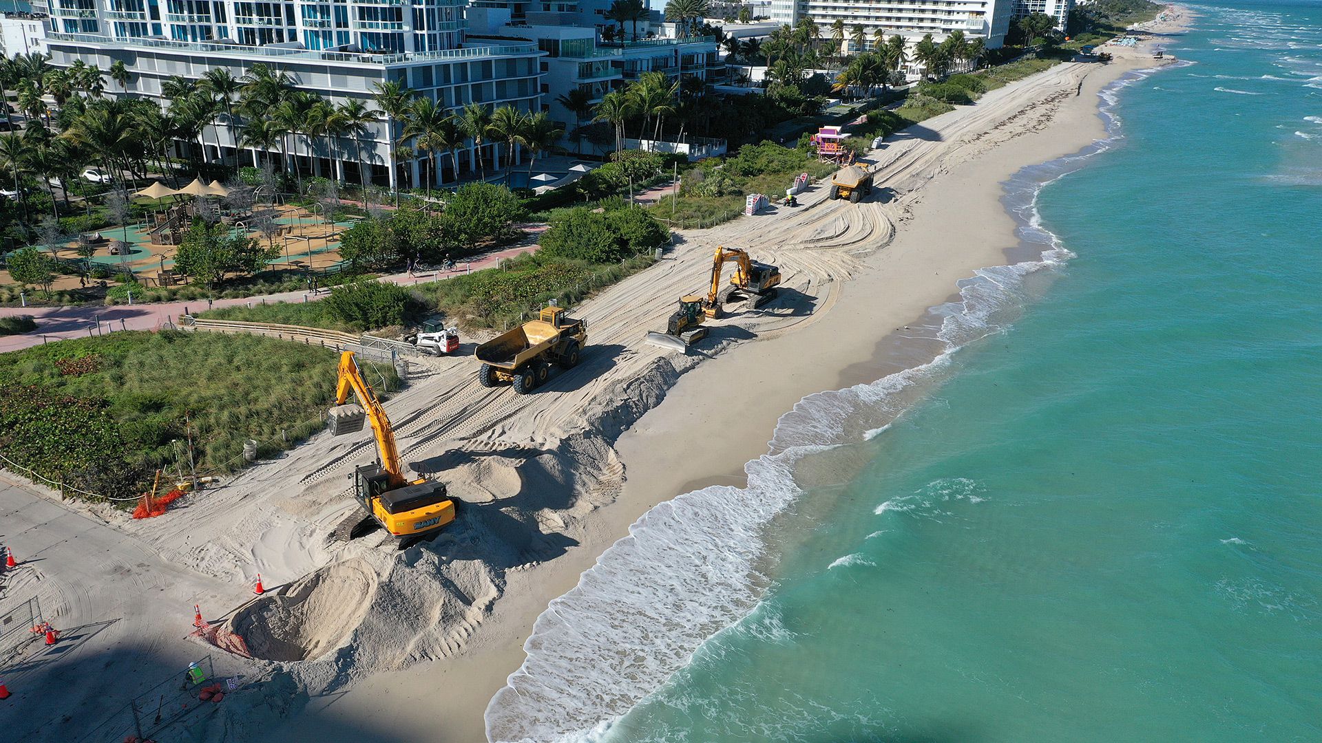 Vierten arena en las playas de Miami Beach (Joe Raedle/Getty Images/AFP)