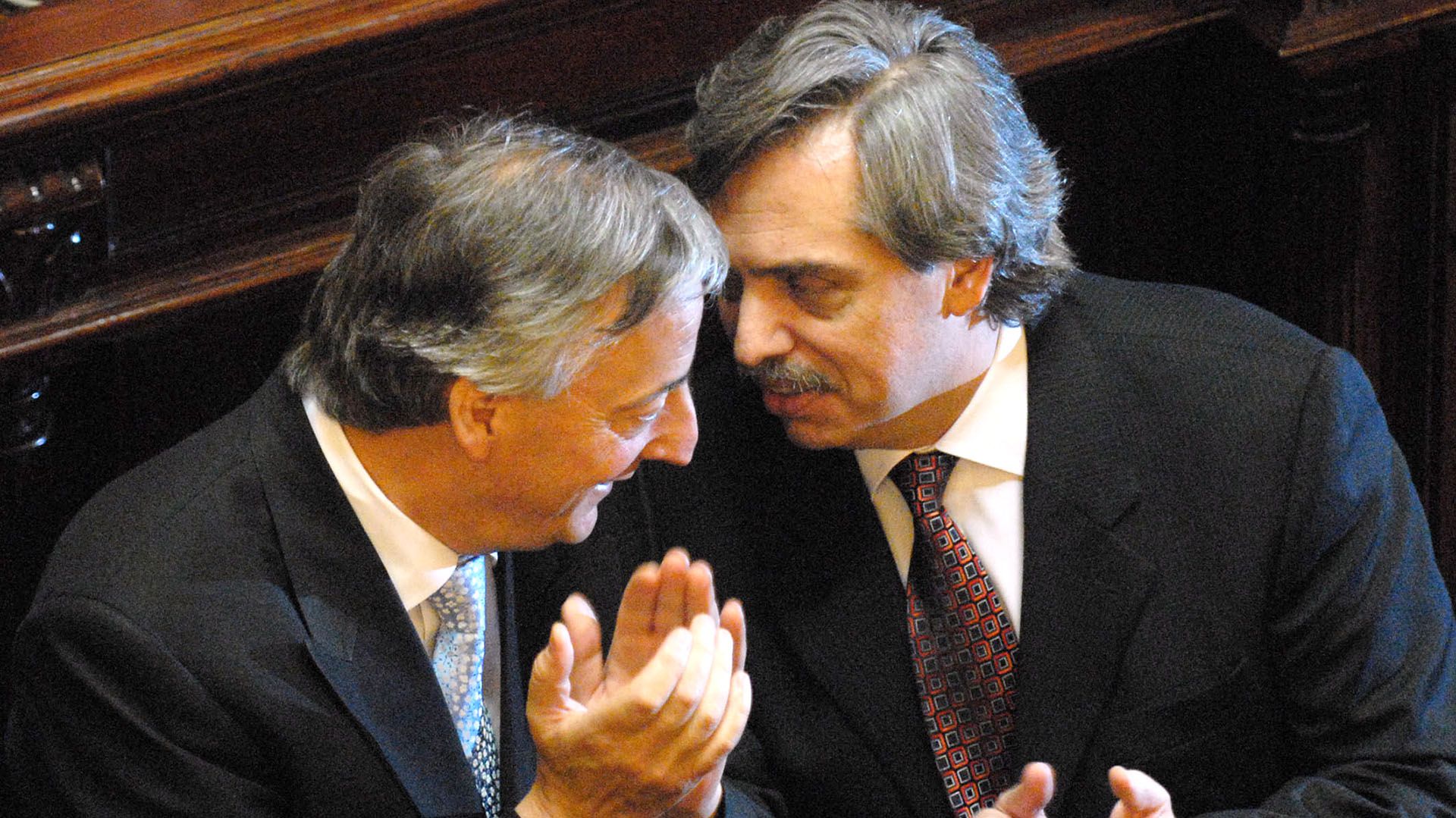 Kirchner y su entonces jefe de Gabinete, el hoy presidente Alberto Fernández, que conocía los principales temores de su jefe
Foto NA: HUGO VILLALOBOS