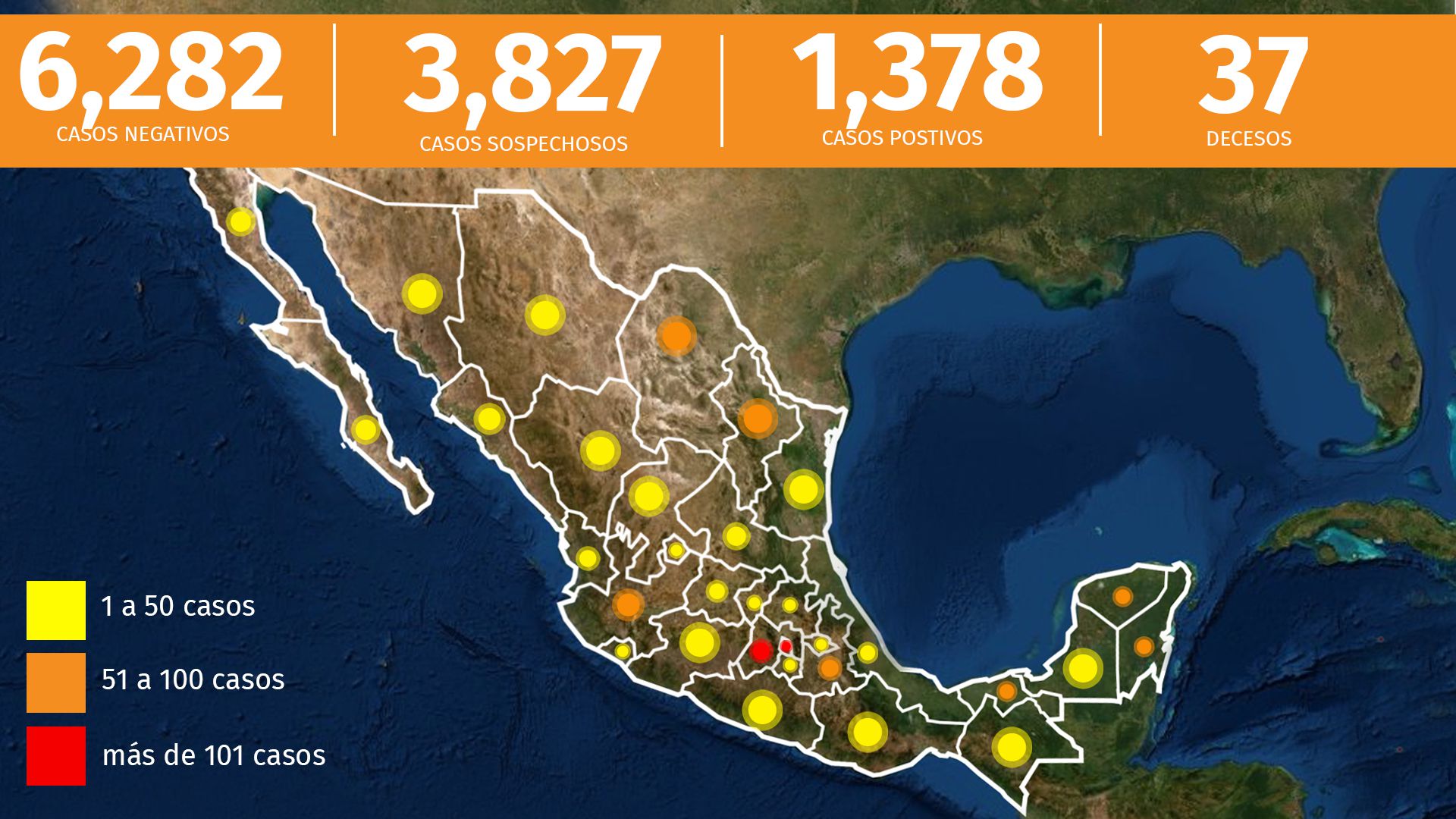 Este es el panorama nacional de la pandemia de coronavirus en México hasta el miércoles 1 de abril de 2020 (Foto: Infobae México)