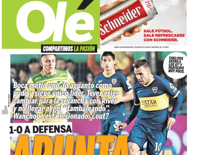 Tapa del diario Olé, 7 de octubre de 2019