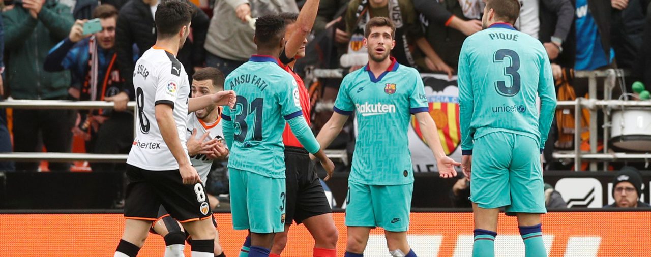 En su primera prueba de fuego para Setién, el Barcelona de Lionel Messi empata ante Valencia de visitante