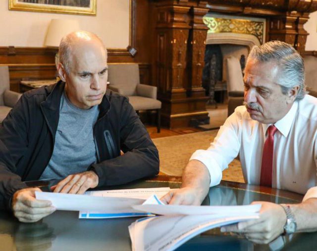 Alberto Fernández se reunió con Horacio Rodríguez Larreta para analizar las medidas tomadas para frenar el coronavirus