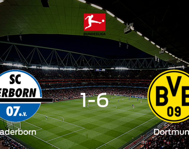 Borussia Dortmund golea 6-1 en el Benteler-Arena a Paderborn