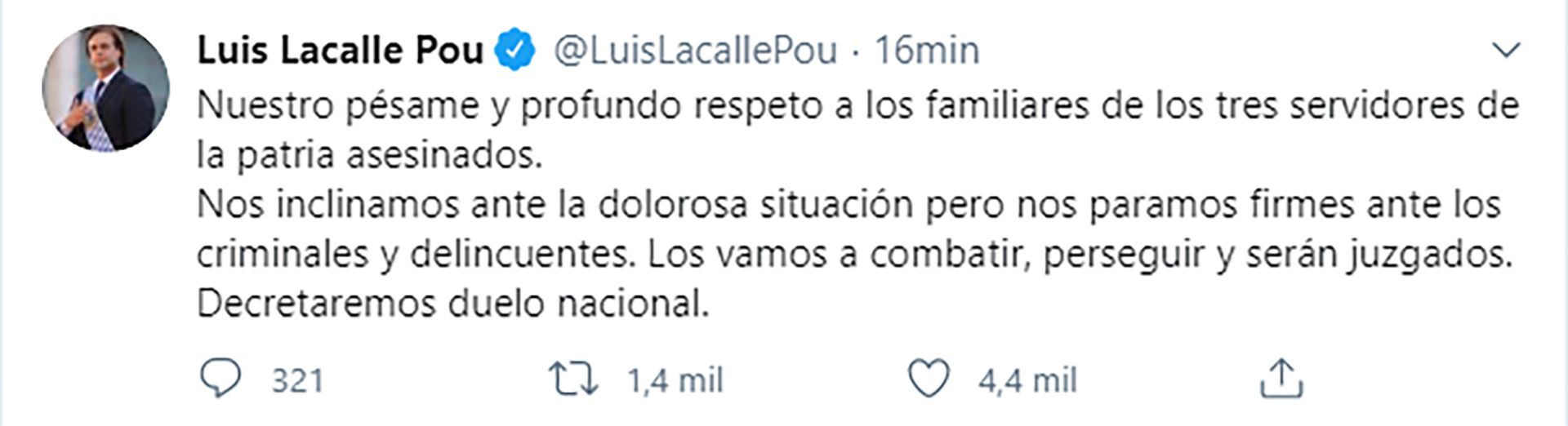 Luis Lacalle Pou tuit