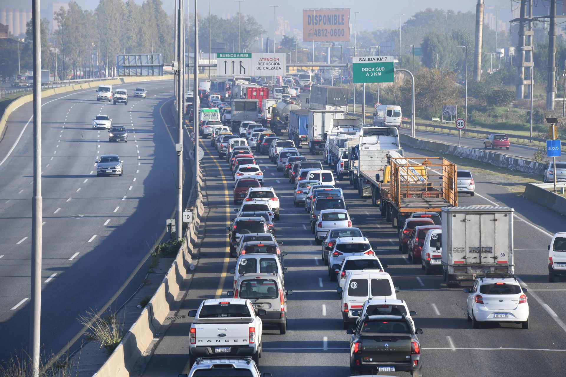 Más de 5km de congestión había a las 8 de la mañana en la Autopista Buenos Aires-La Plata
