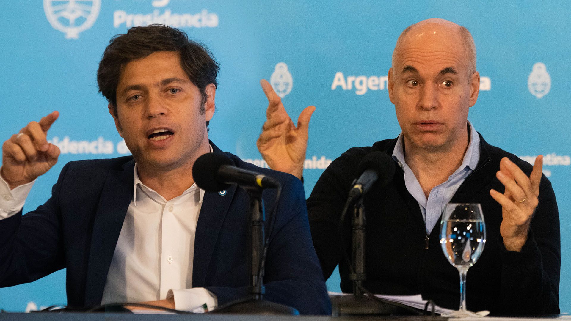 Axel Kicillof y a Horacio Rodríguez Larreta