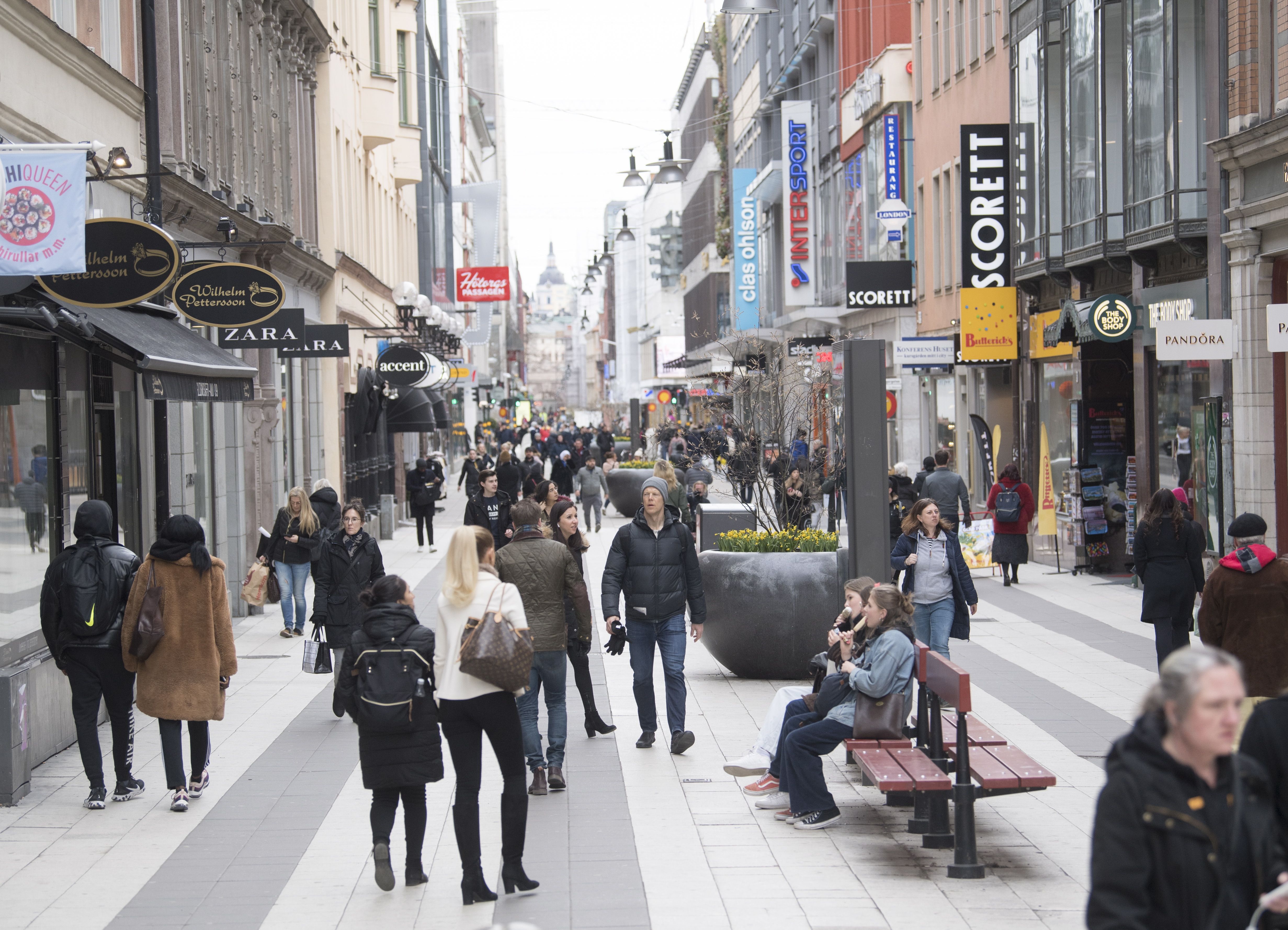 Una calle peatonal de Estocolmo. EFE/EPA/FREDRIK SANDBERG /Archivo 