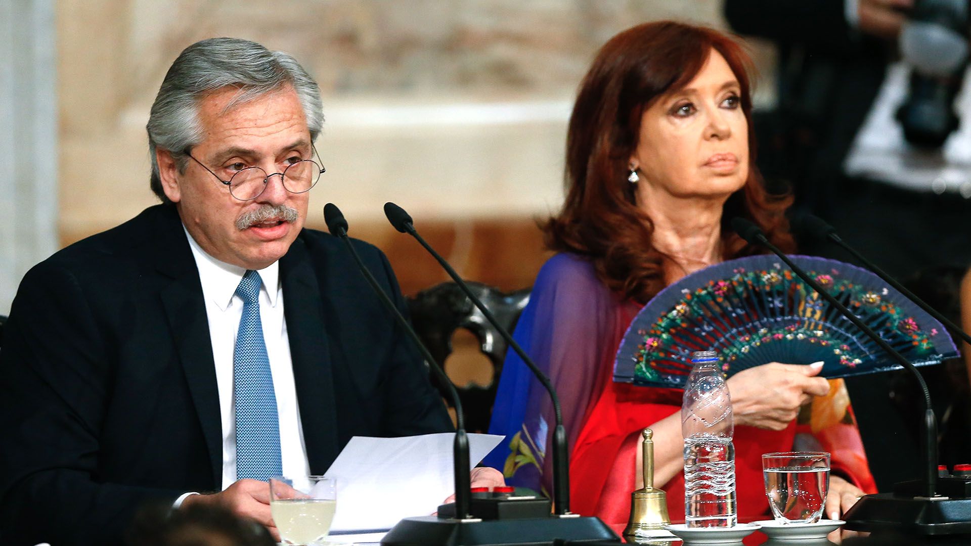 El presidente Alberto Fernández y la vice Cristina Kirchner (EFE/ Juan Ignacio Roncoroni) 