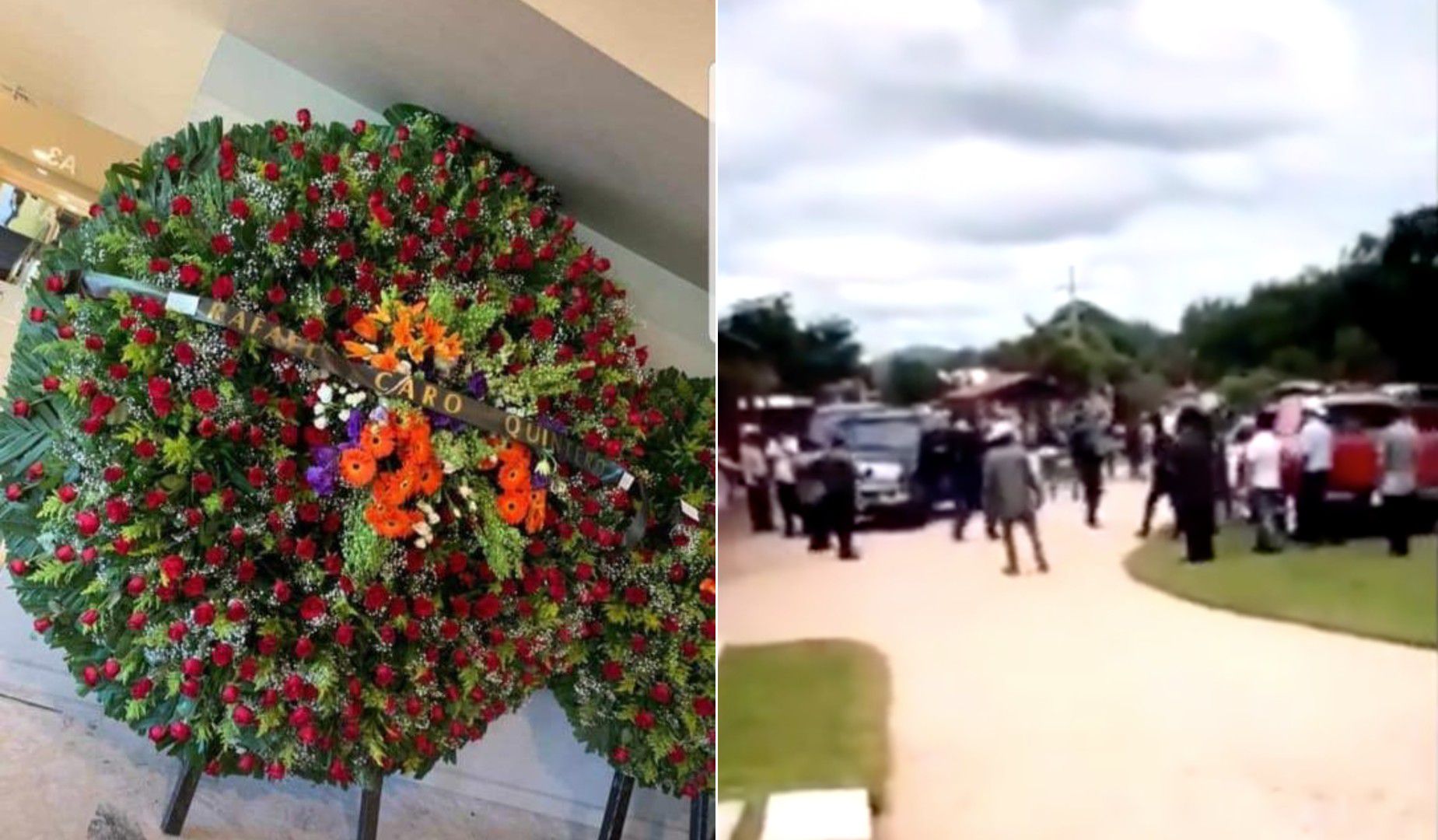 Rafael Caro Quintero, actualmente prófugo de la justicia, envió una corona de flores al funeral de Armando López, asesinado el jueves pasado (Foto: Especial)