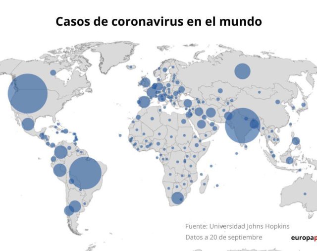 EpData.- El último balance de casos del coronavirus en Latinoamérica y el resto del mundo, en gráficos