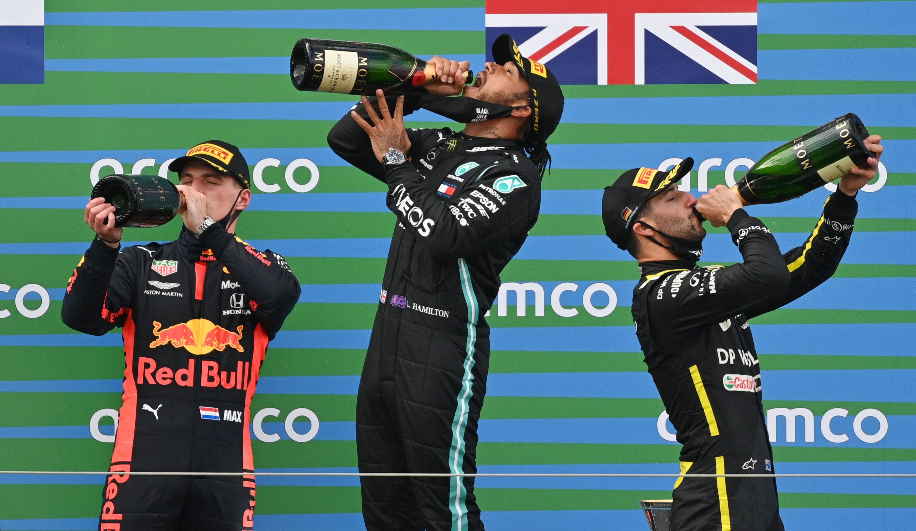 Lewis celebra su 91ª victoria en la Fórmula 1 (Foto: Reuters)