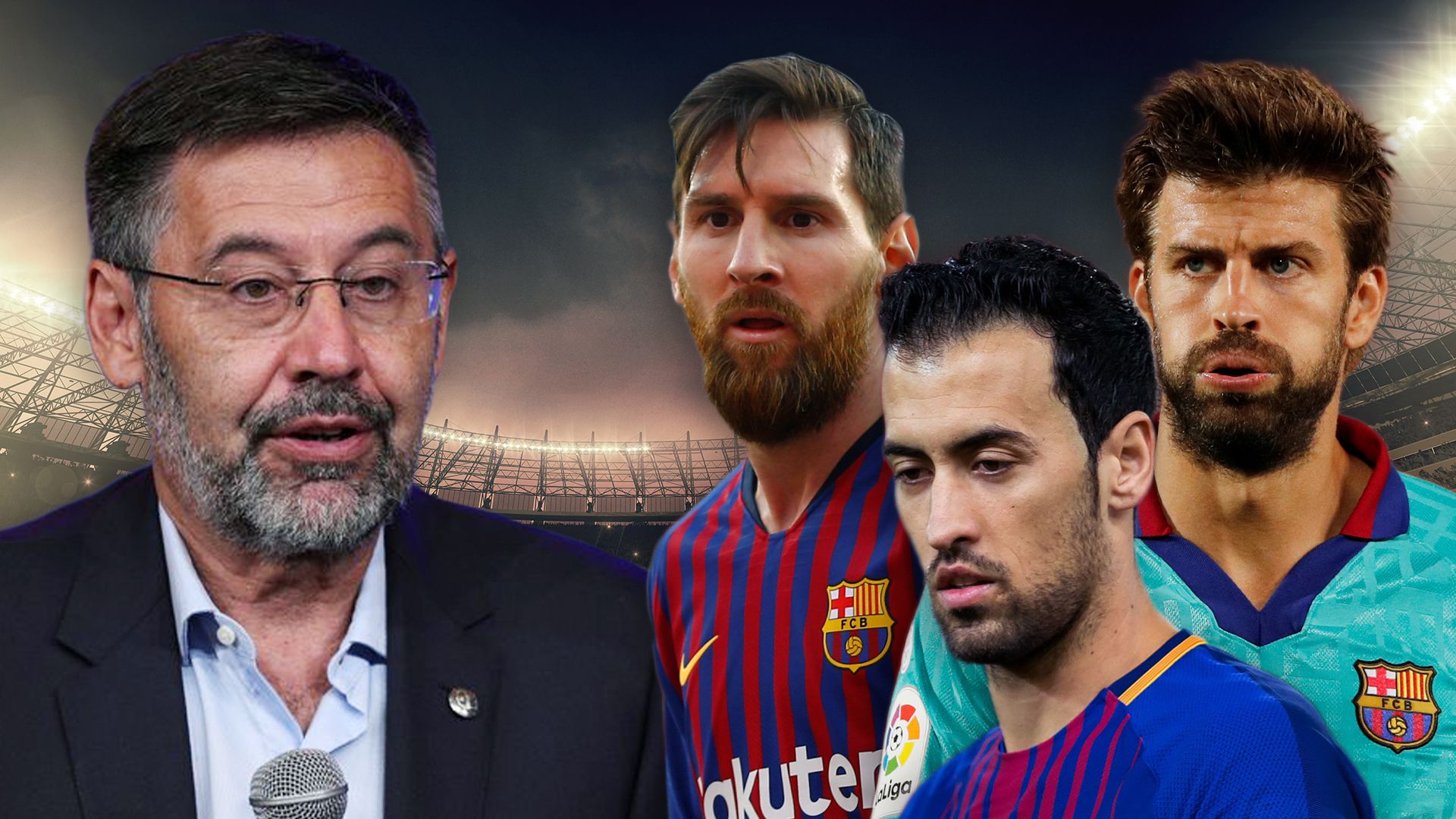 Josep Maria Bartomeu Messi, Piqué y Busquets