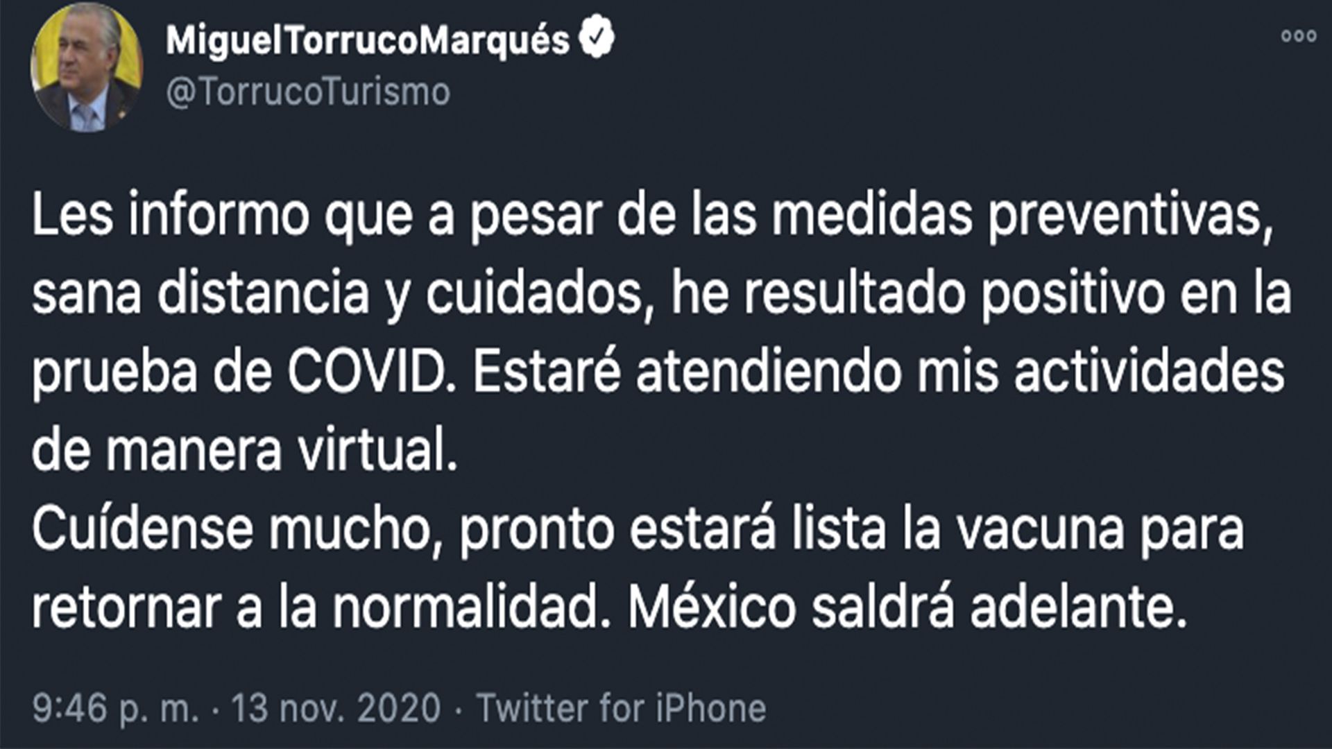 Miguel Torruco (Foto: Twitter@TorrucoTurismo)