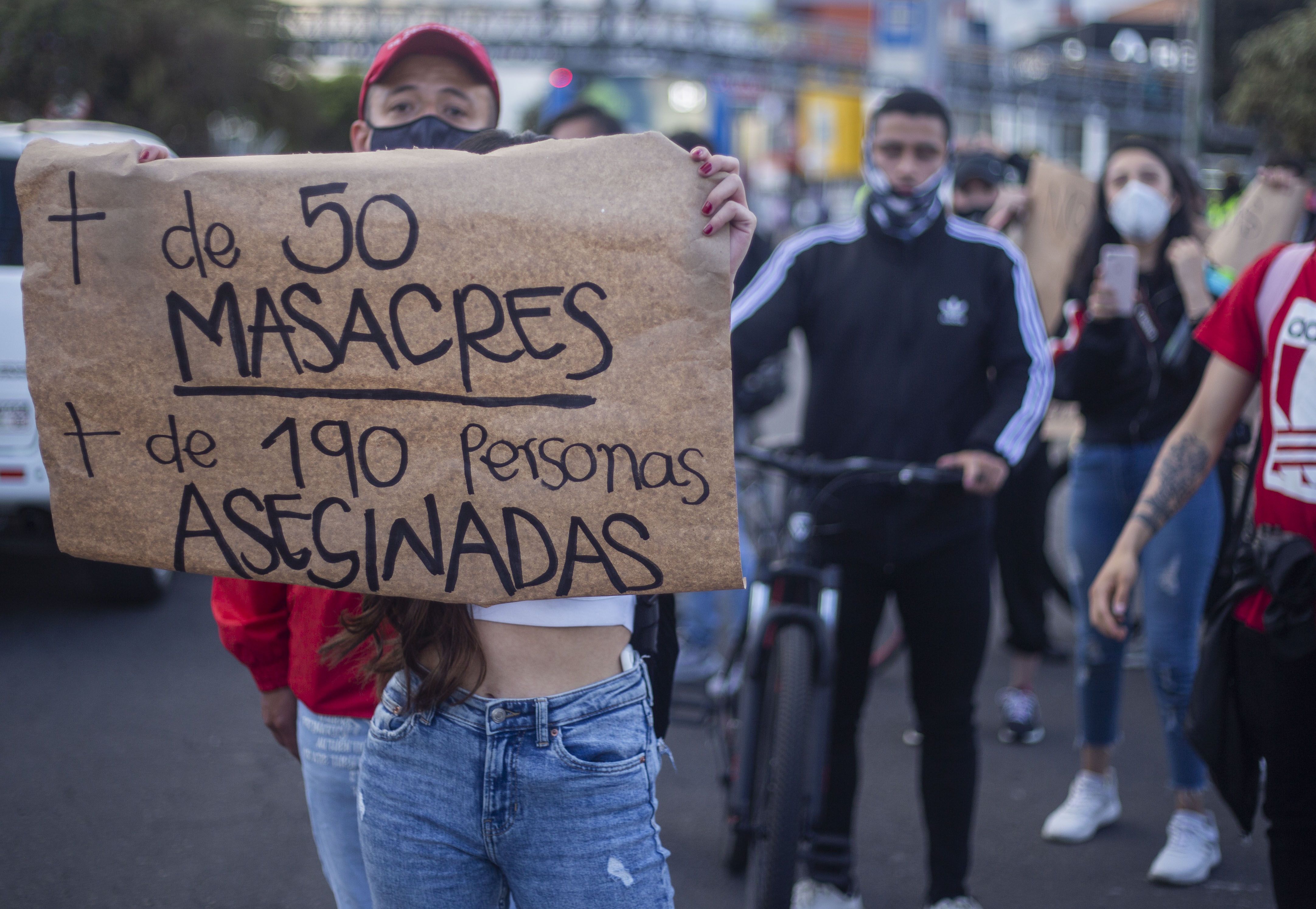 17/09/2020 Manifestación celebrada recientemente en Bogotá, para protestar contra las últimas masacres ocurridas en varios departamentos del país. POLITICA SUDAMÉRICA LATINOAMÉRICA COLOMBIA INTERNACIONAL DANIEL GARZON HERAZO / ZUMA PRESS / CONTACTOPHOTO 