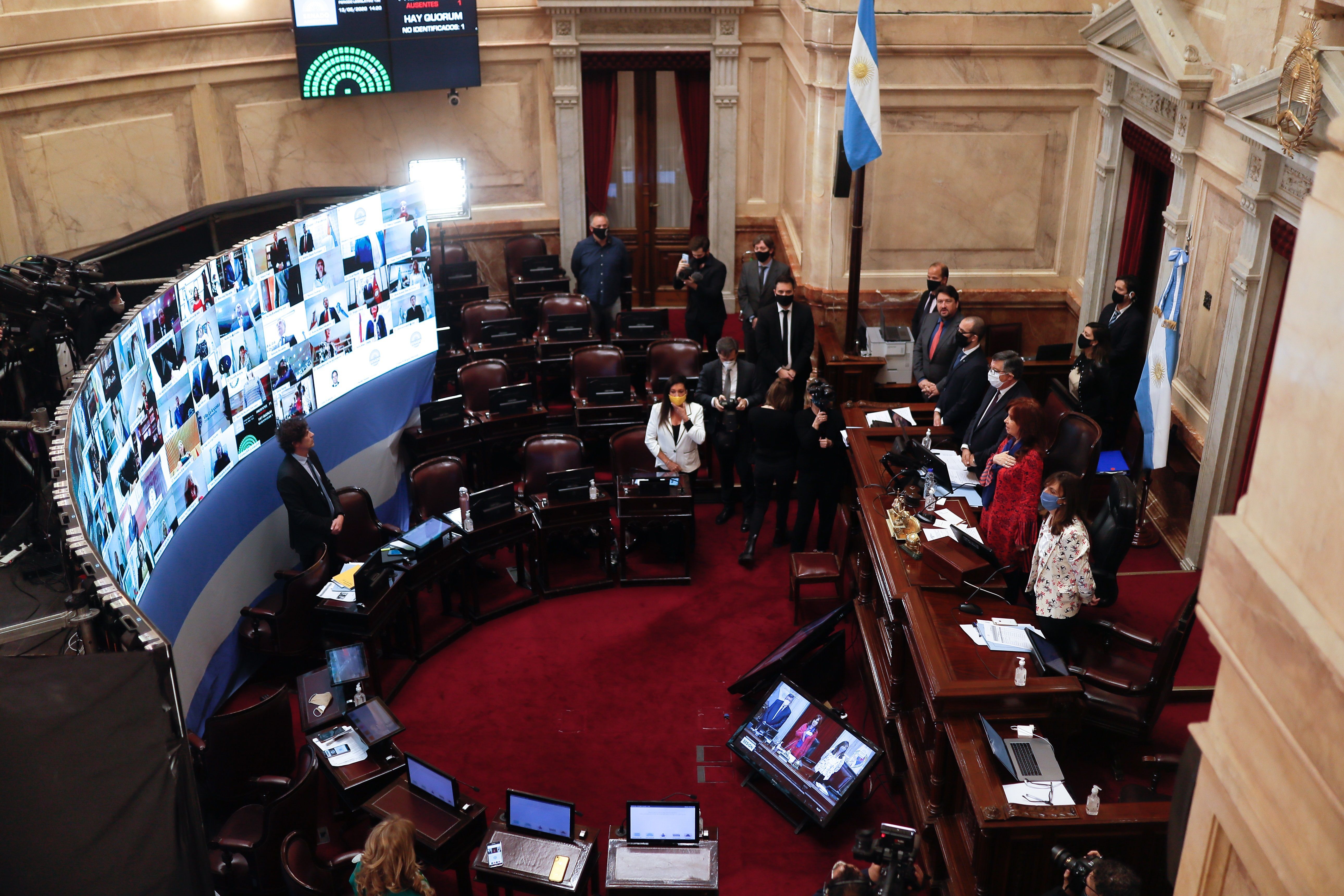 En la imagen, el Senado de la Nación Argentina en una sesión virtual. EFE/Juan Ignacio Roncoroni/Archivo 