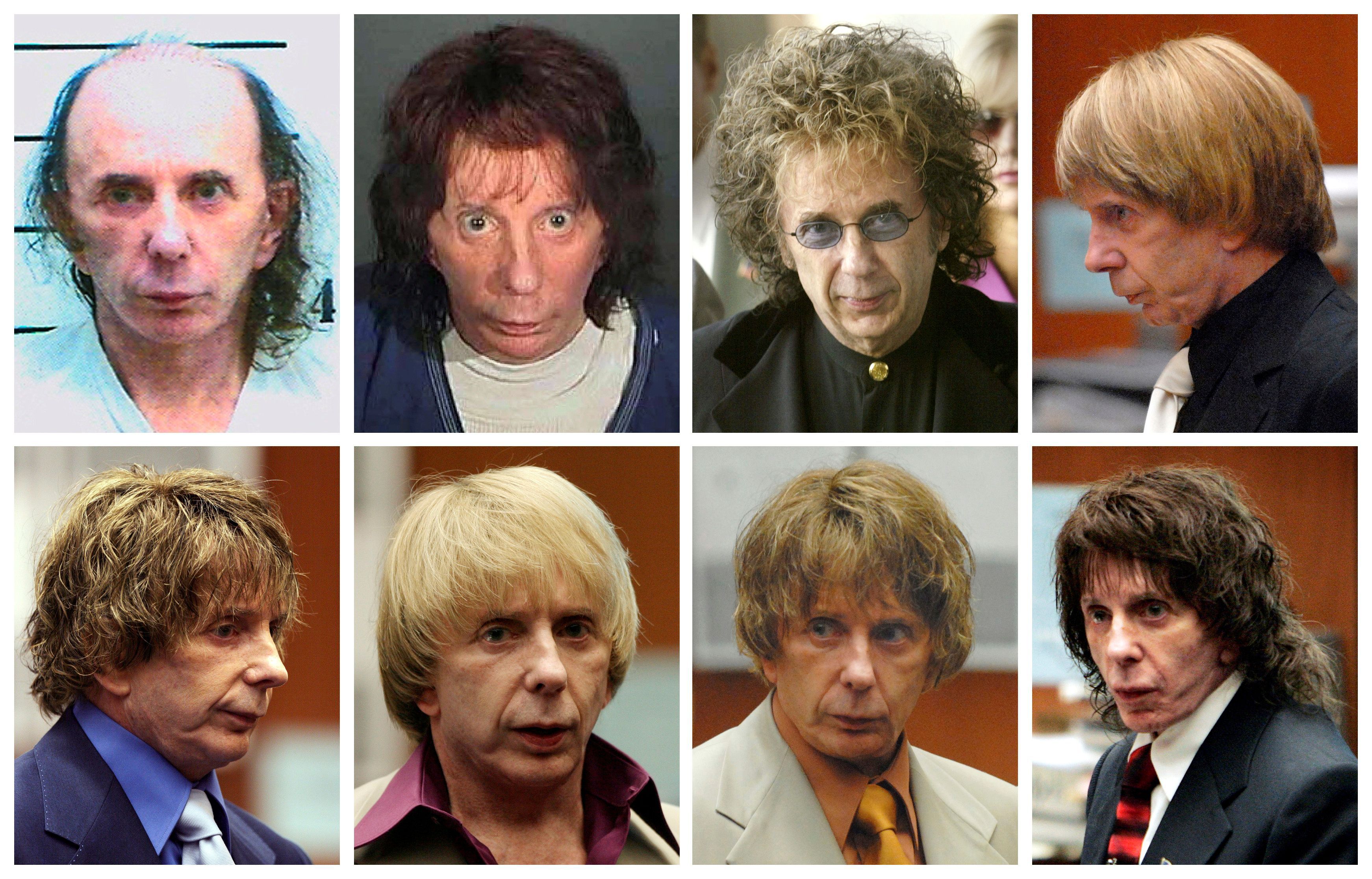 Phil Spector con varias pelucas durante su juicio. (REUTERS/Files/archivo) 
