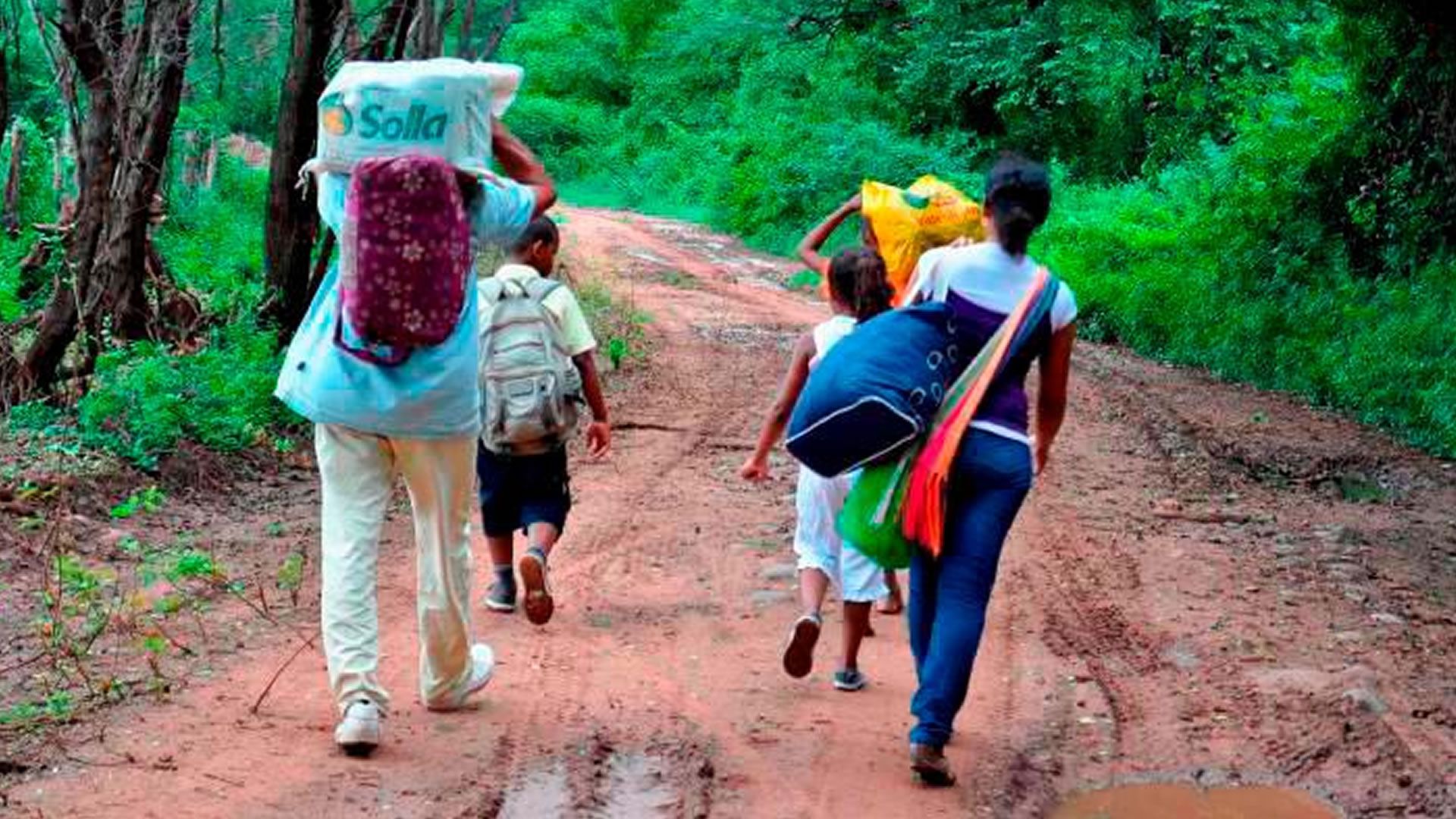 Desplazamiento forzado de campesinos en Colombia por el conflicto armado. Foto: Colprensa