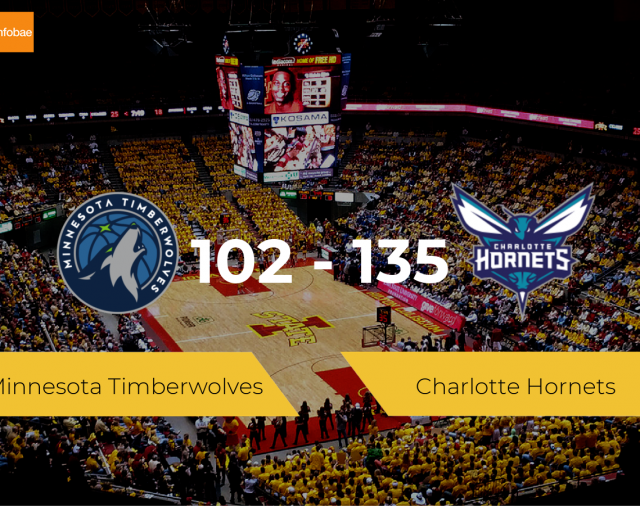 Triunfo de Charlotte Hornets ante Minnesota Timberwolves por 102-135