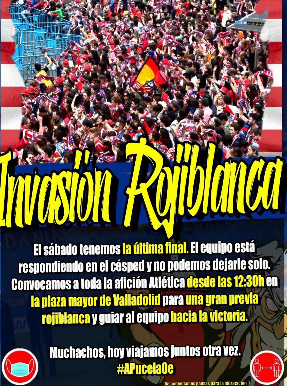 18-05-2021 Cartel del Frente Atlético en el que convoca una concentración de aficionados en Valladolid este sábado. CASTILLA Y LEÓN ESPAÑA EUROPA ESPAÑA EUROPA VALLADOLID SOCIEDAD DEPORTES MADRID FRENTE ATLÉTICO 