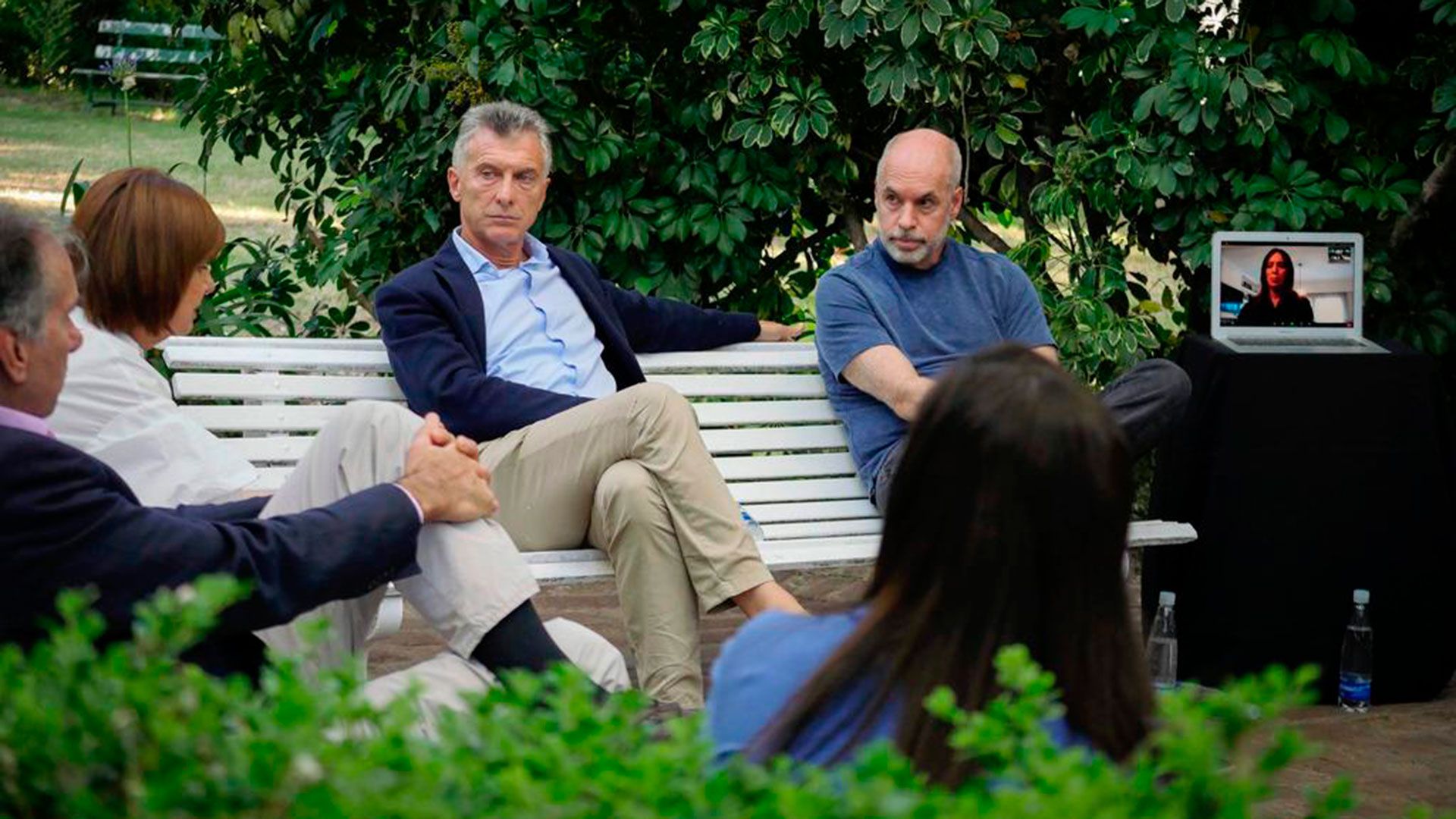 Macri y Rodríguez Larreta en la reunión del PRO en Vicente López