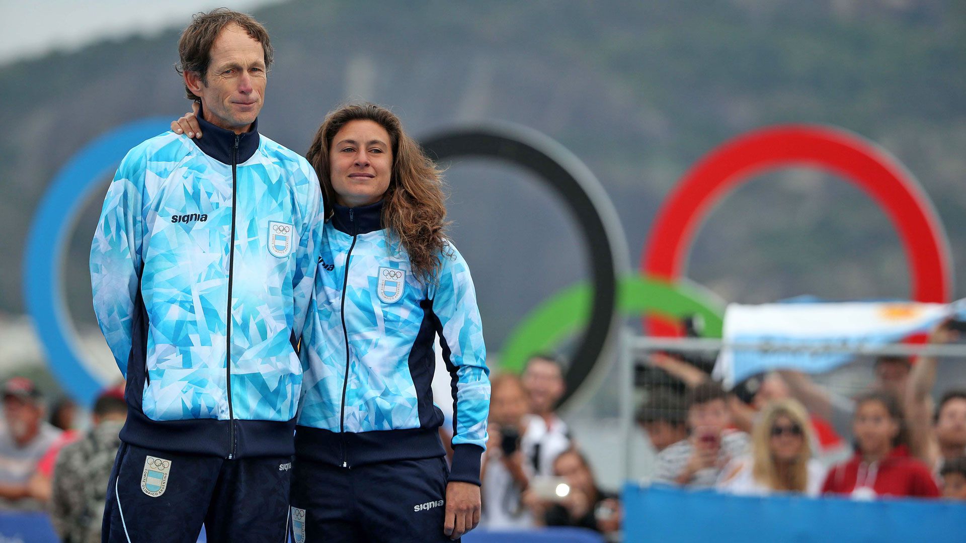Santiago Lange y Cecilia Carranza, ganadores del oro en los Juegos Olímpicos de Río 2016 (Télam)