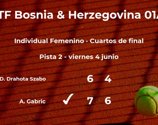 La tenista Anna Gabric consigue clasificarse para las semifinales a costa de la tenista Dorka Drahota Szabo