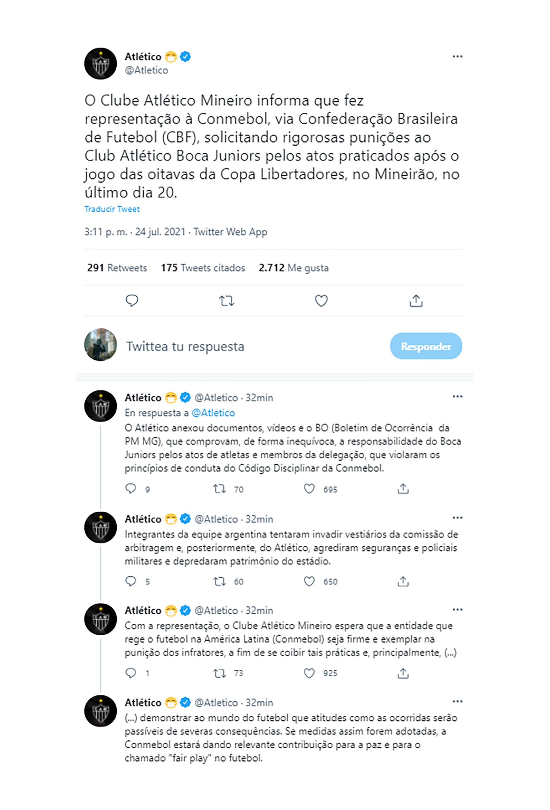 Mineiro denuncia a Boca ante la Conmebol