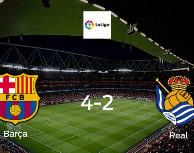 Barcelona consigue la victoria en casa frente a Real Sociedad (4-2)
