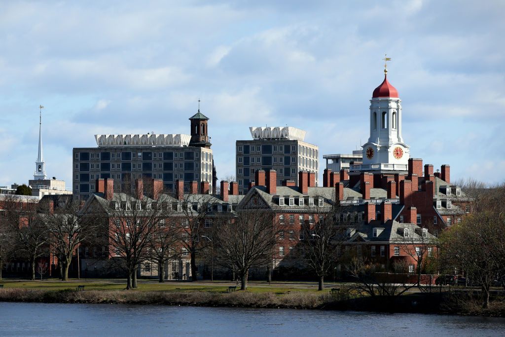 CAMBRIDGE, MASSACHUSETTS - APRIL 22: A general view of Harvard University campus is seen on April 22, 2020 in Cambridge, Massachusetts. Harvard has fallen under criticism after saying it would keep the $8.6 million in stimulus funding the university received from the CARES Act Higher Education Emergency Relief Fund in response to the COVID-19 (coronavirus) pandemic. (Photo by Maddie Meyer/Getty Images) Photographer: Maddie Meyer/Getty Images North America