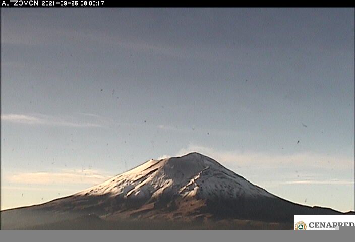 Estado del volcán Popocatépetl - registró 260 exhalaciones hoy 25 de septiembre