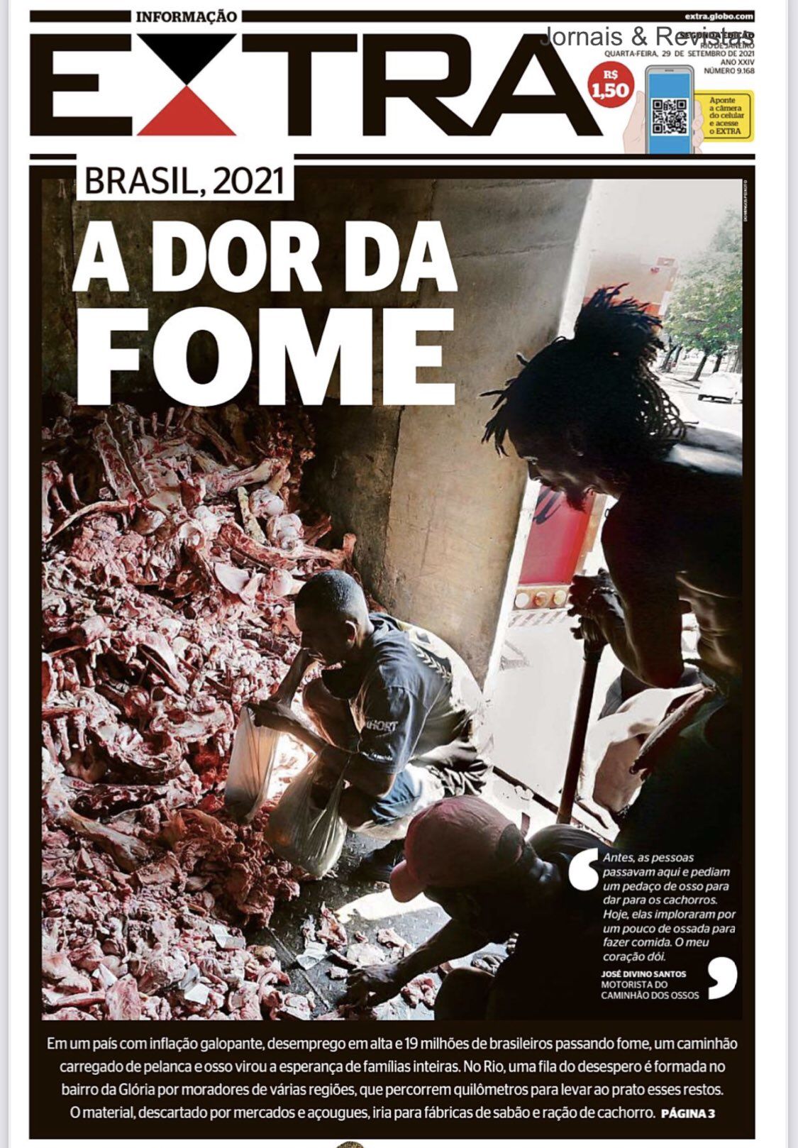 La portada de Extra, el diario que publicó las imágenes