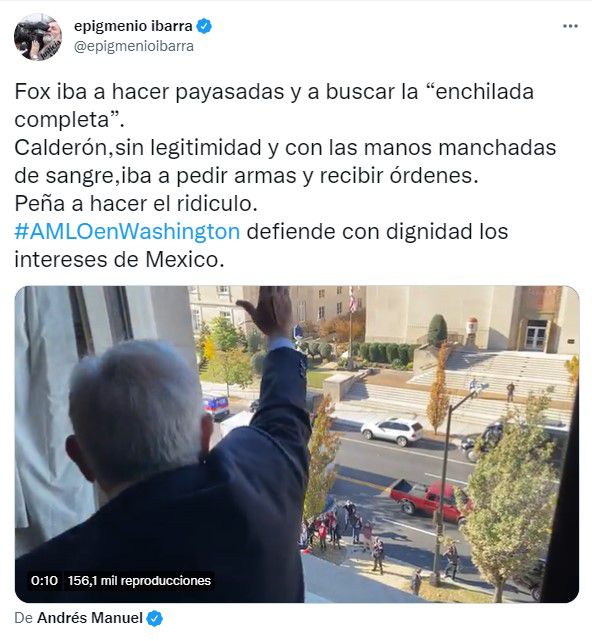 Epigmento Ibarra celebra la visita de AMLO en Washington
