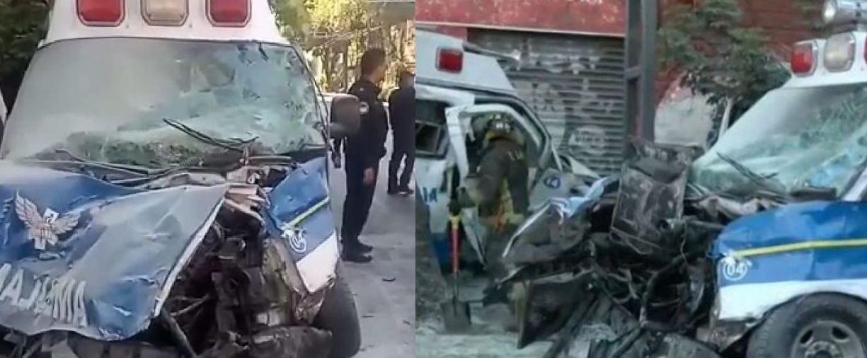 CDMX: se registró fuerte choque entre dos ambulancias en la colonia Roma; se reportaron siete lesionados