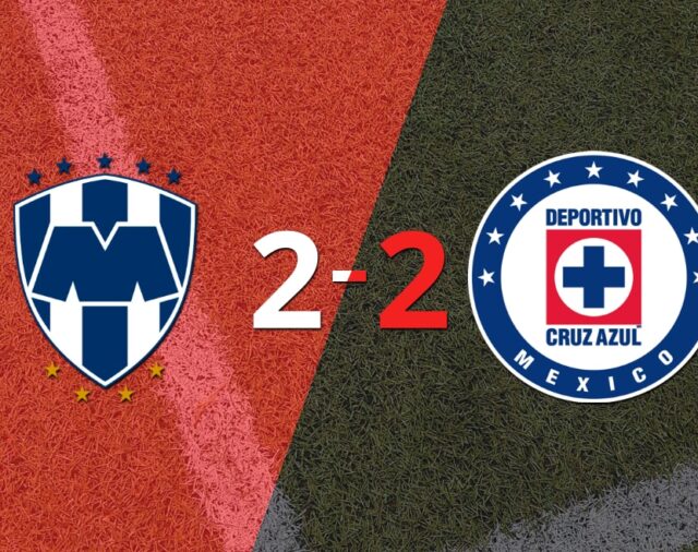 CF Monterrey y Cruz Azul igualaron 2 a 2