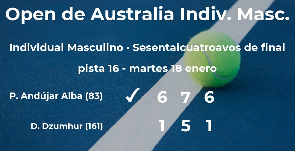 El tenista Pablo Andújar Alba pasa a los treintaidosavos de final del Open de Australia
