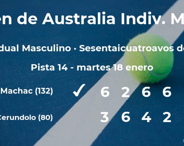El tenista Tomas Machac estará en los treintaidosavos de final del Open de Australia