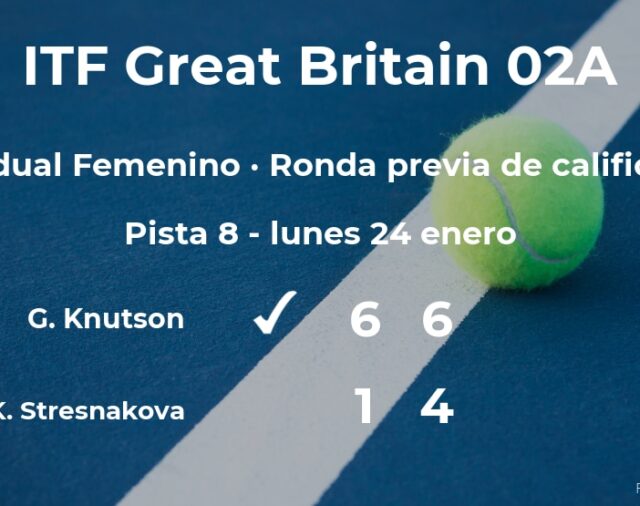 Gabriela Andrea Knutson logra vencer en la ronda previa de calificación a costa de Katarina Stresnakova