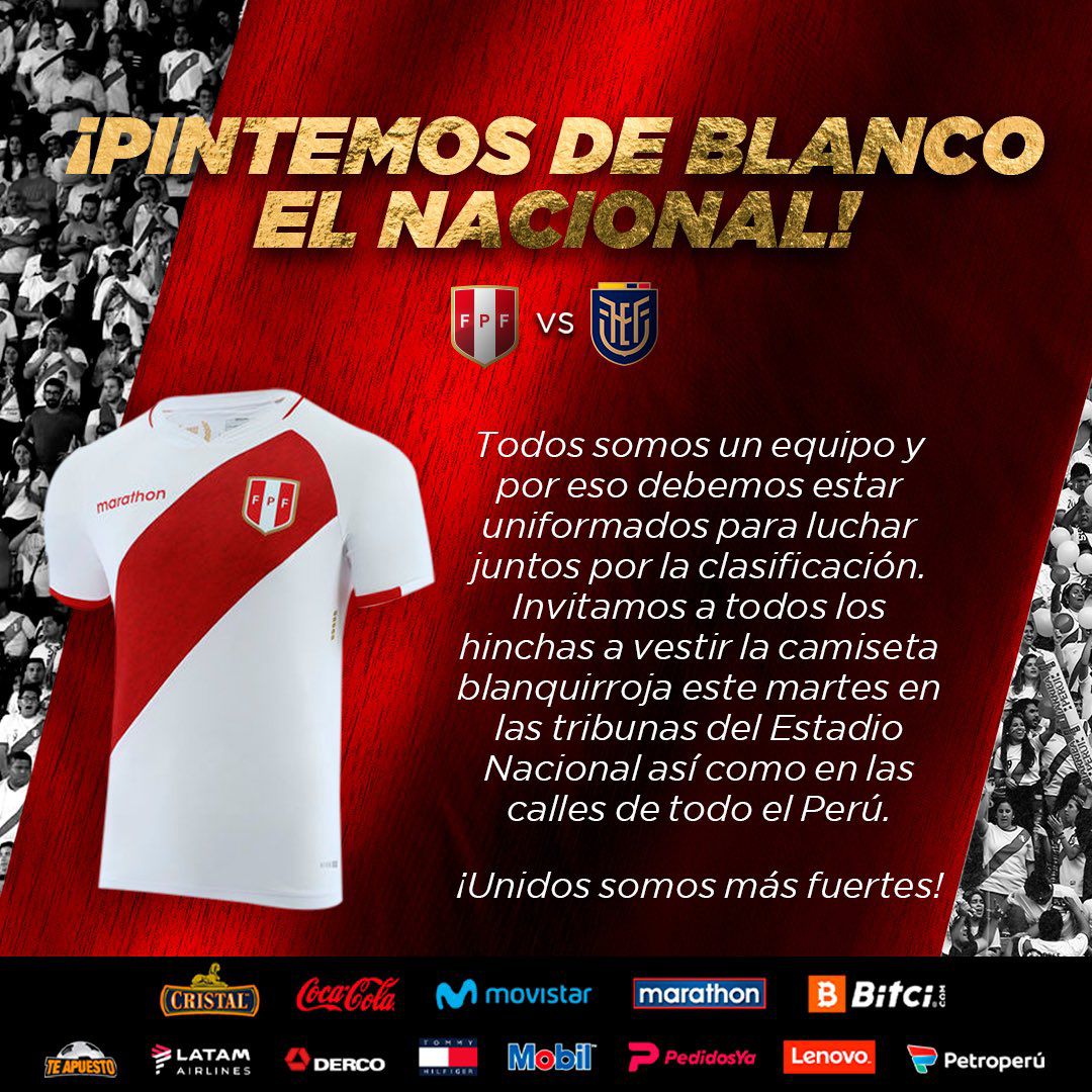 El pedido a todos los hinchas de la selección peruana.