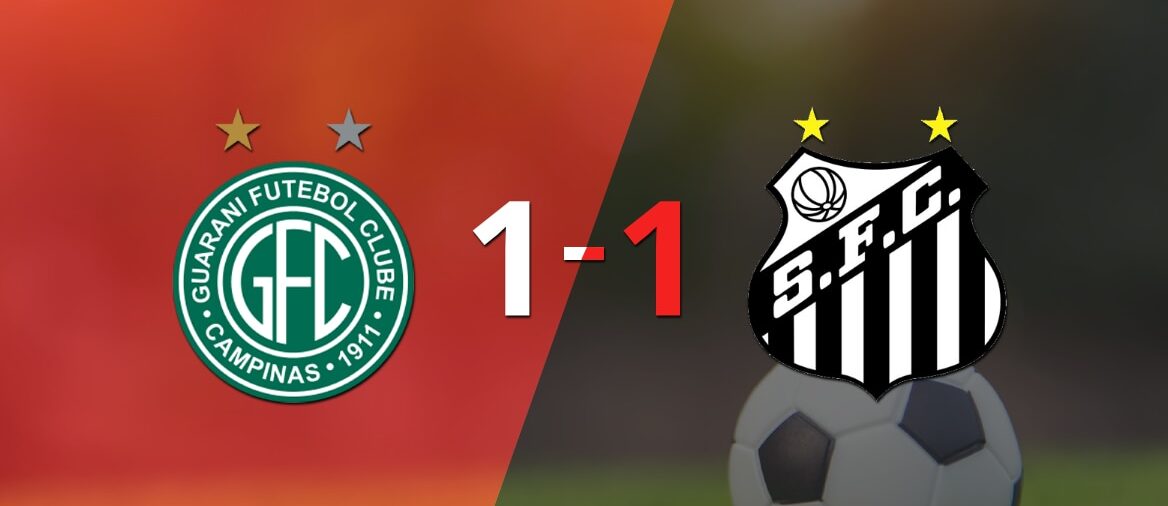 Guarani-SP y Santos se reparten los puntos y empatan 1-1