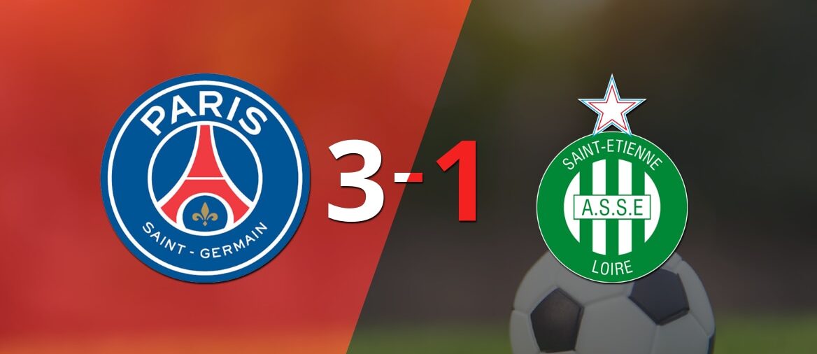 Kylian Mbappé marca un doblete en la victoria 3-1 de PSG ante Saint Etienne