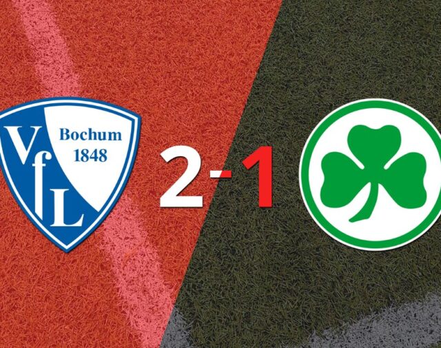 Bochum logra 3 puntos al vencer de local a Greuther Fürth 2-1
