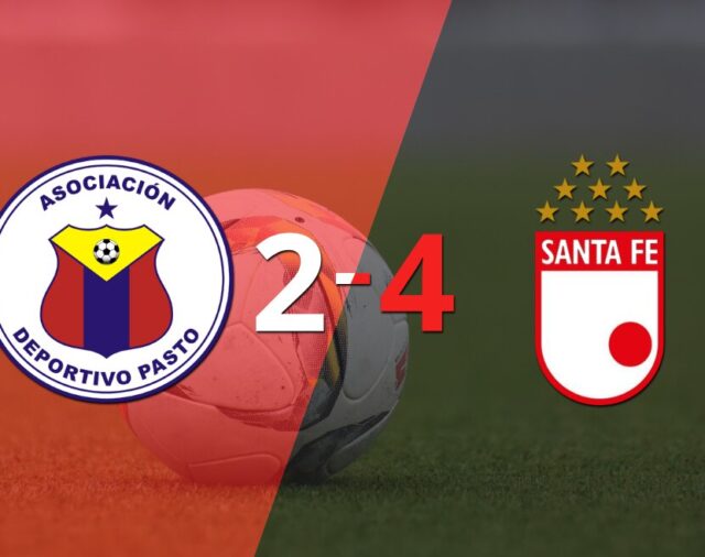 Pasto pierde 2-4 con Santa Fe pese al doblete de Duvier Riascos