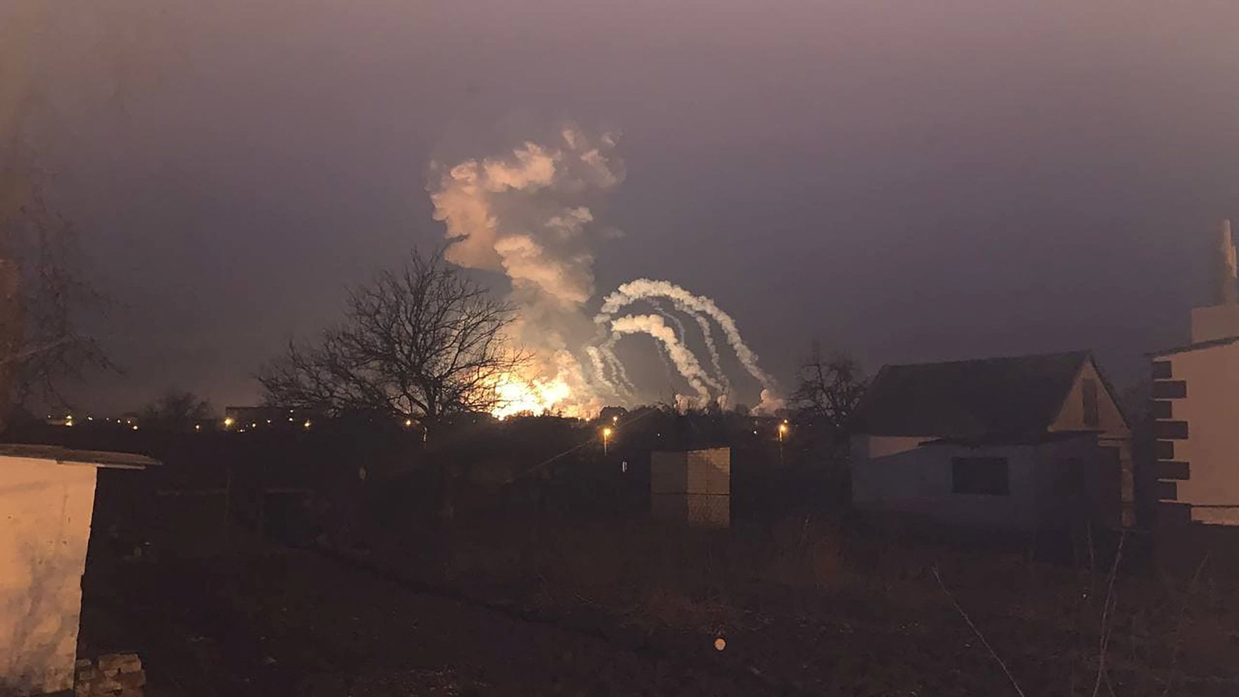 View of an explosion, after Russian President Vladimir Putin authorised a military operation in eastern Ukraine, near Dnipro, Ukraine February 24, 2022 in this image obtained by REUTERS ATTENTION EDITORS - THIS IMAGE HAS BEEN SUPPLIED BY A THIRD PARTY. NO RESALES. NO ARCHIVES