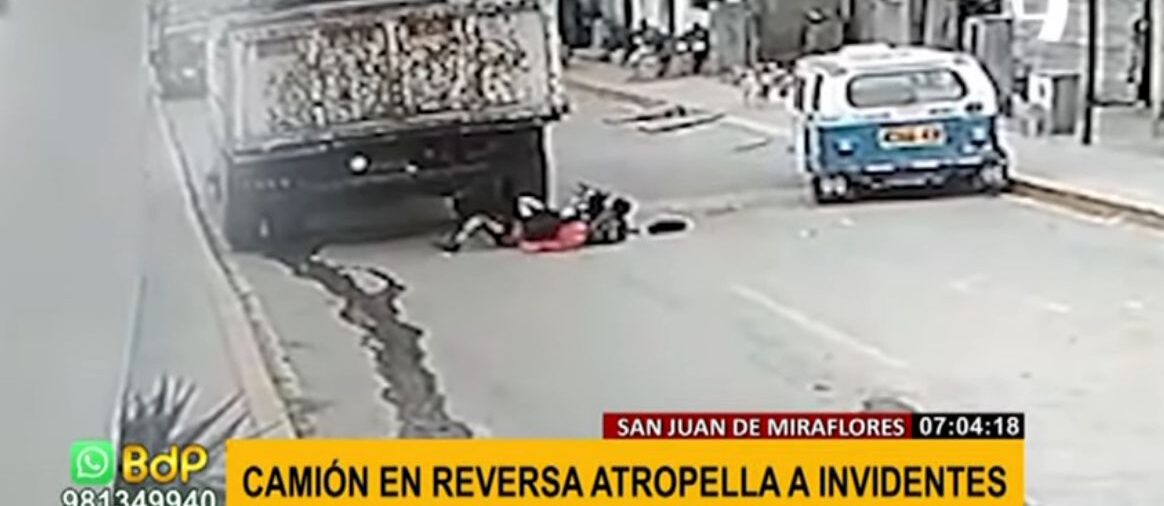Camión atropella a pareja de invidentes en SJM: estado de la mujer es grave y familiares piden ayuda
