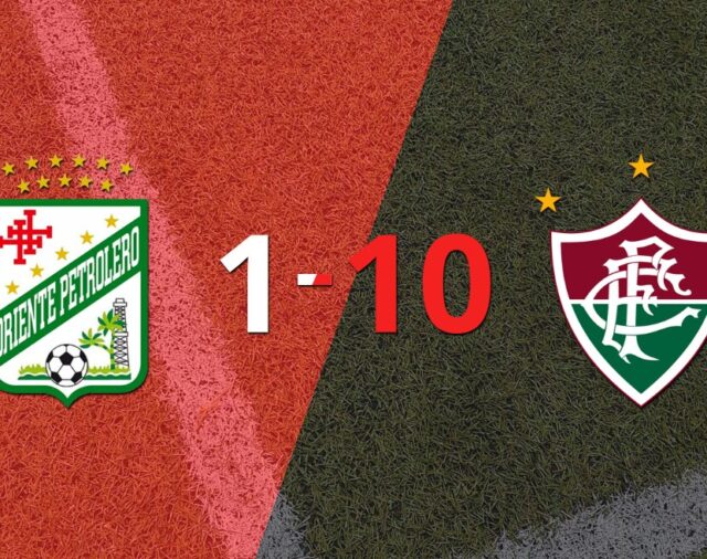 Goleada de Fluminense a Oriente Petrolero con hat-trick de Matheus Martins