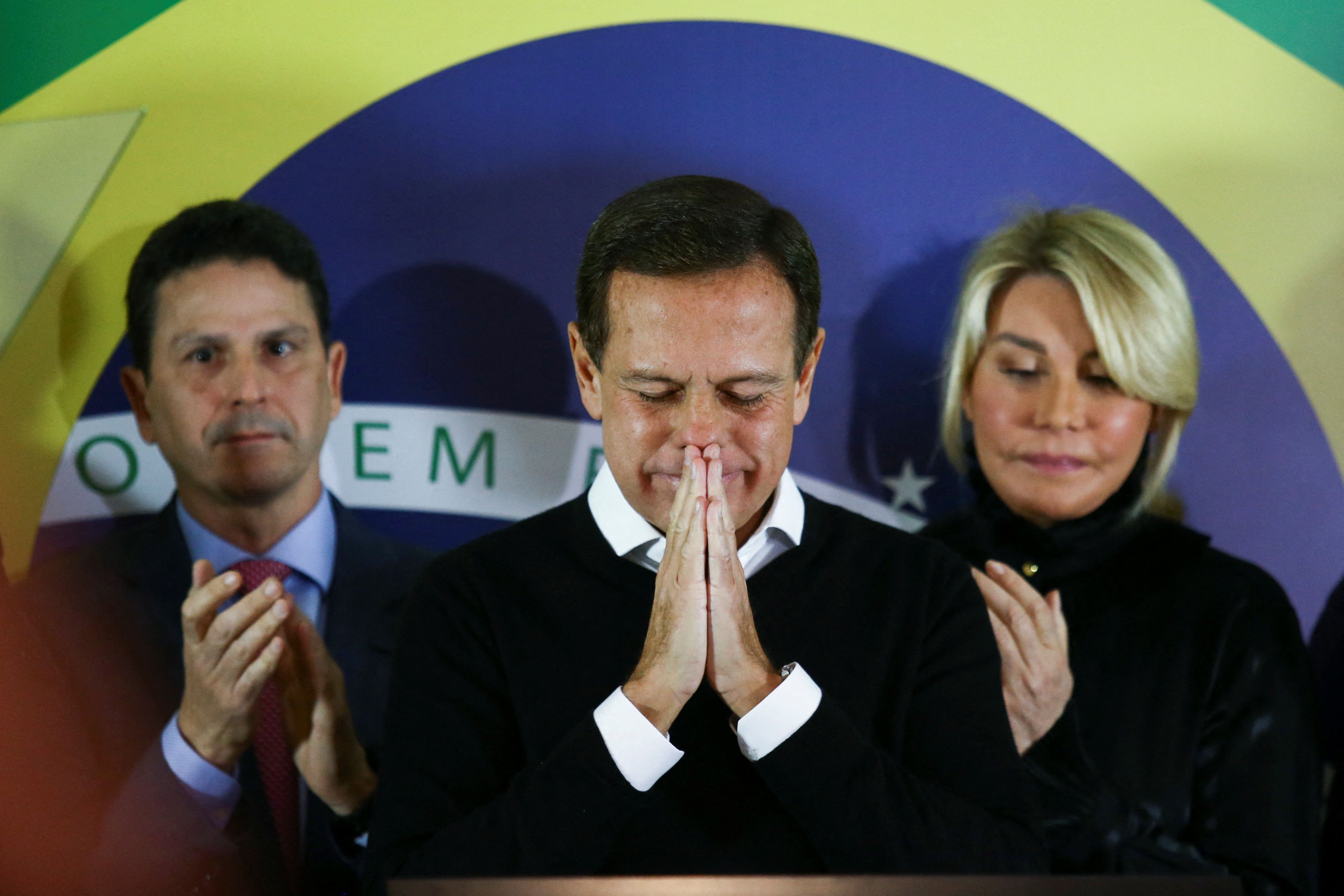 Joao Doria este lunes cuando anunció que no competirá en las elecciones (REUTERS/Carla Carniel)