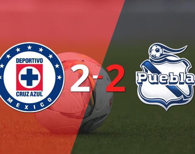 Con doblete de Santiago Giménez, Cruz Azul empató con Puebla 2-2